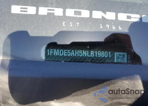 2022 Ford Bronco Base from USA, damaged, VIN 1FMDE5AH5NLB19801